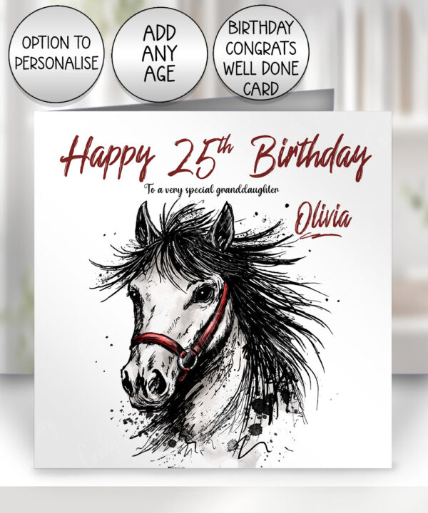 3892 inky grungy horse birthday card 1