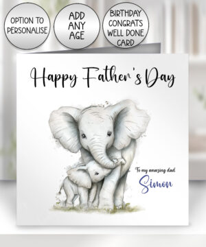 3899 personalised elephant fathers card 2