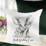 3901 personalised elephant fathers cushion gift