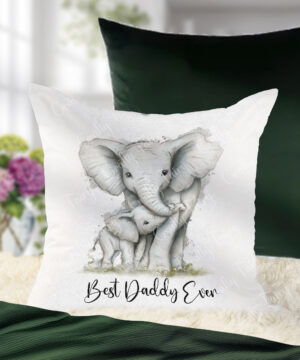 3901 personalised elephant fathers cushion gift
