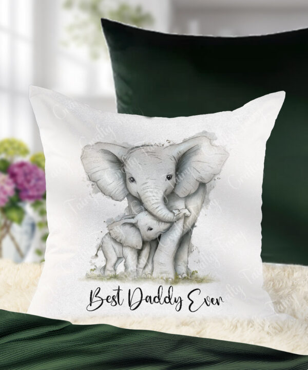 3901 personalised elephant fathers cushion gift