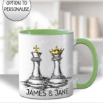 personalised inky grunge chess checkmate mug gift