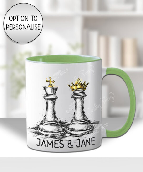 personalised inky grunge chess checkmate mug gift