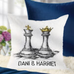 3909 personalised chess king queen cushion 1