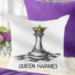 3909 personalised chess queen cushion 2