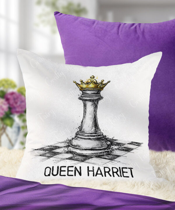 3909 personalised chess queen cushion 2