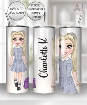 247 personalised school girl water bottle 1