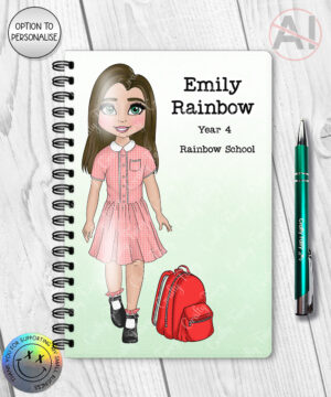 248 personalised school girl notebook 1