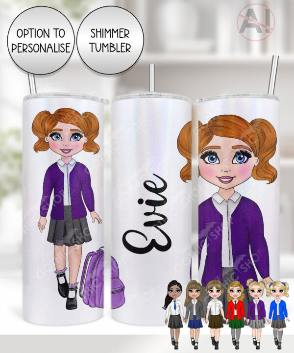251 personalised school girl water bottle 1