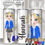251 personalised school girl water bottle 2
