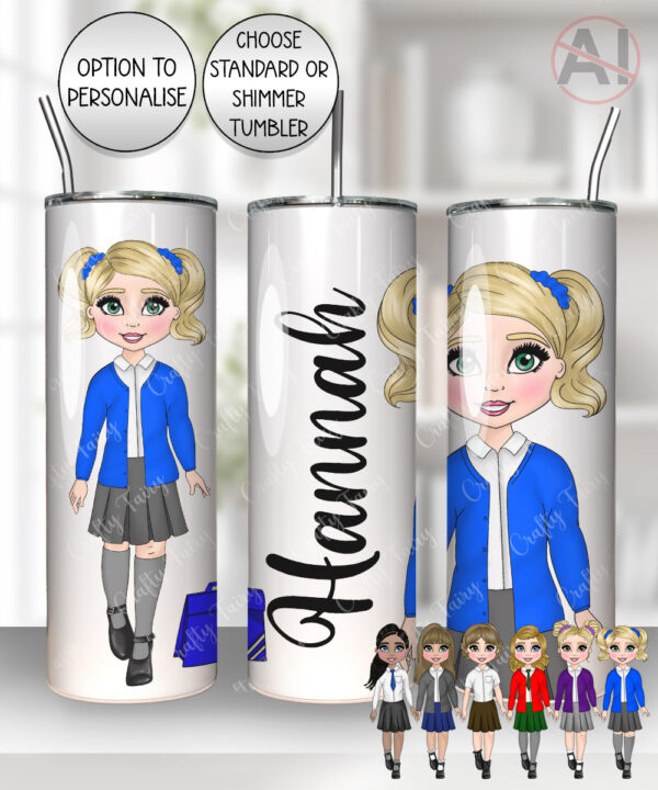 251 personalised school girl water bottle 2