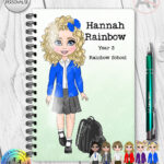 252 personalised school girl notebook 1