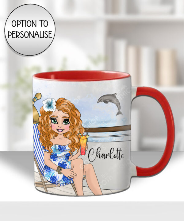 custom lady on cruise ship personalised mug gift