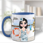 custom lady on cruise ship personalised mug gift