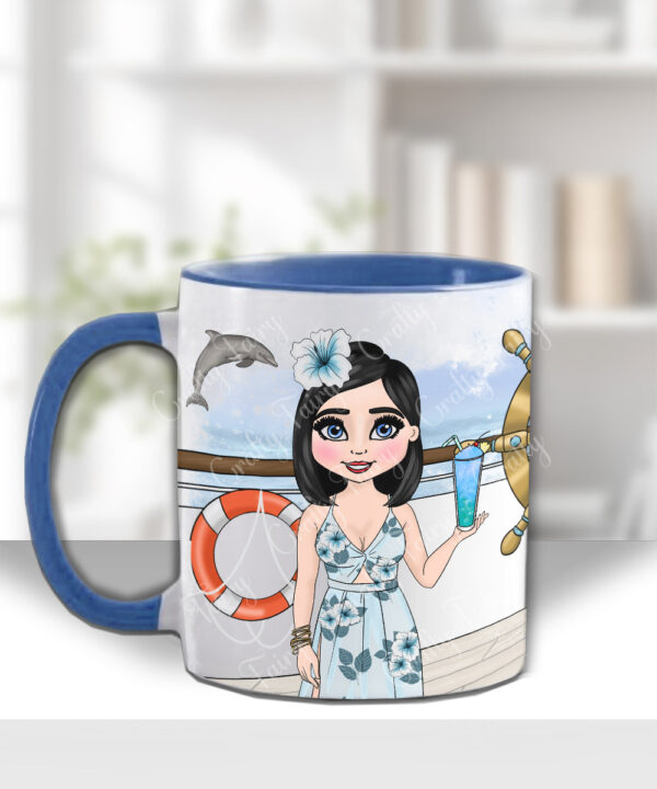 custom lady on cruise ship personalised mug gift