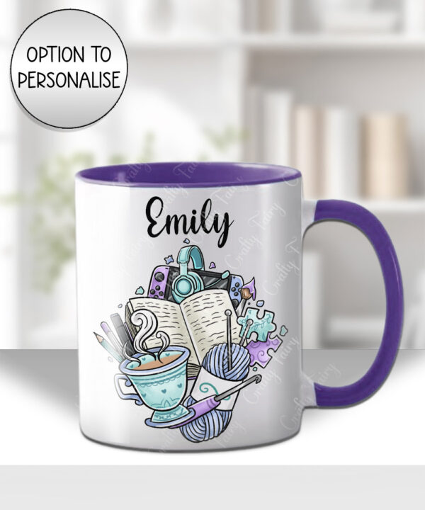 3931 crafter knitter crochet reader personalised mug 1