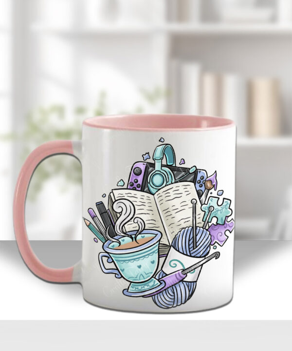 3931 crafter knitter crochet reader personalised mug 2