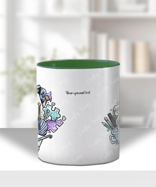 3931 crafter knitter crochet reader personalised mug 3