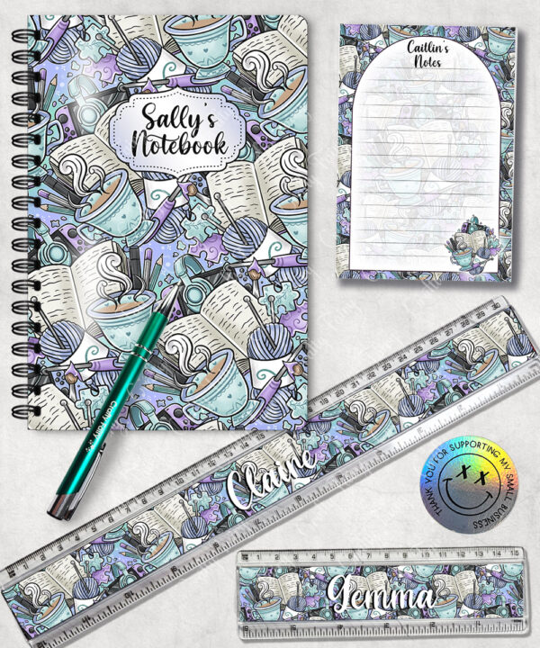 3937 crafter knitter crochet reader personalised stationery