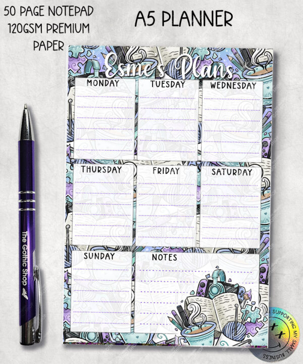 3939 crafter knitter crochet reader personalised a5 planner