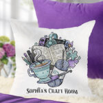 3948 crafter knitter crochet reader personalised cushion 1