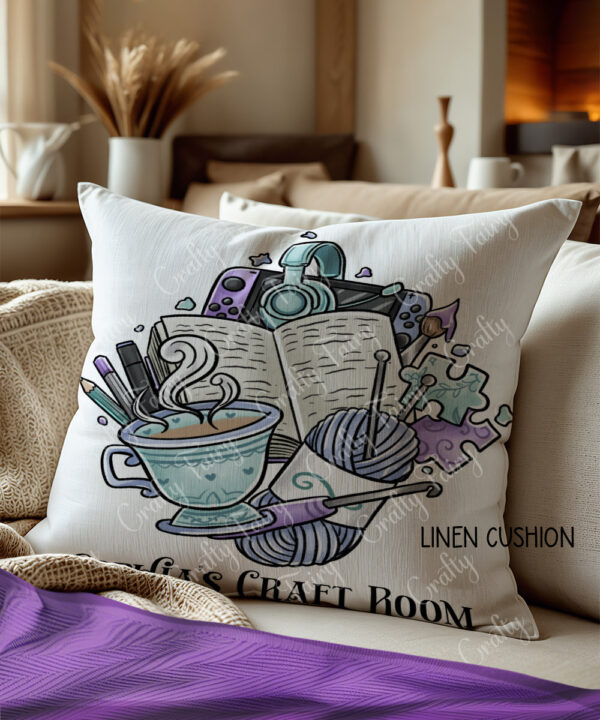 3948 crafter knitter crochet reader personalised cushion 2
