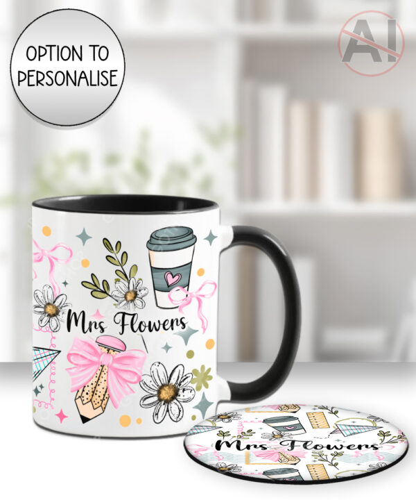 3951 personalised teacher thank you mug coaster