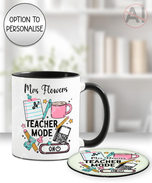 3970 personalised teacher mode mug coaster
