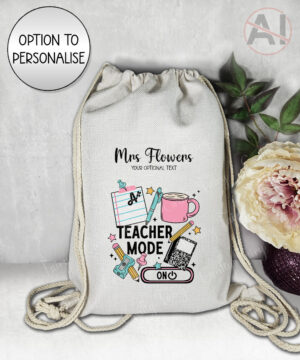 3977 personalised teacher mode drawstring bag