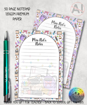 3987 personalised school teachers thankyou a6 notepad 1