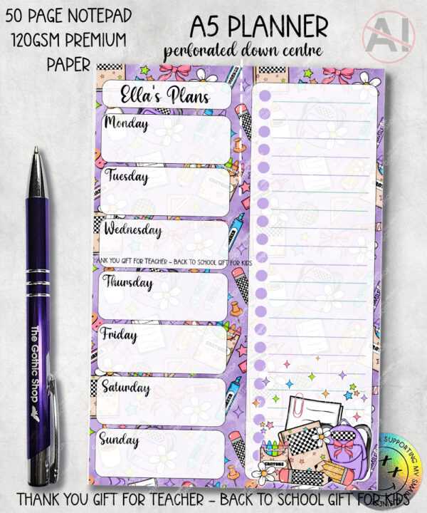 3990 personalised school teachers task planner notepad