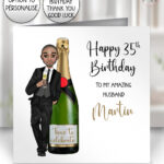 4023 personalised champagne man birthday card