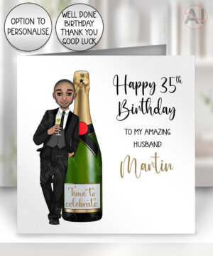 4023 personalised champagne man birthday card