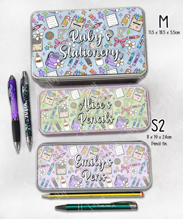 4027 personalised school pencil tins 4