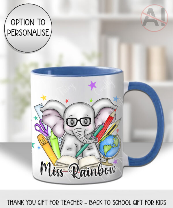4038 personalised teacher thank you mug elephant 1