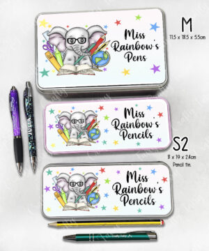 4043 personalised teacher thank you gift pencil tin elephant 4