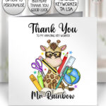 4044 personalised keyworker thank you card giraffe