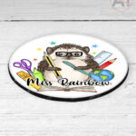 4053 personalised teacher thank you coaster hedgehog 2