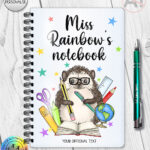 4055 personalised teacher thank you a5 notebook hedgehog