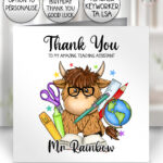 4058 personalised teaching assistant thank you card highland cow 1