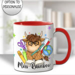 4059 personalised teacher thank you mug highland cow 1