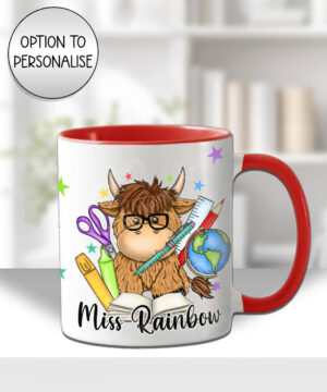 4059 personalised teacher thank you mug highland cow 1