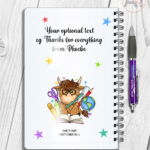 4062 personalised teacher thank you gift a5 notebook highland cow 2