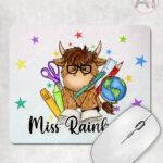 4063 personalised teacher thank you gift mousemat highland cow 1