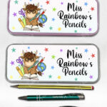 4064 personalised teacher thank you gift pencil tin highland cow 4
