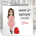 789 personalised school girl birthday card