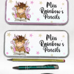 4071 personalised teacher pink thank you pencil tin highland cow 2