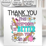 4072 personalised bright pink thank you teacher card