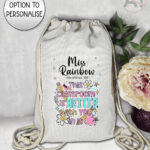 4079 personalised bright thank you teacher drawstring bag