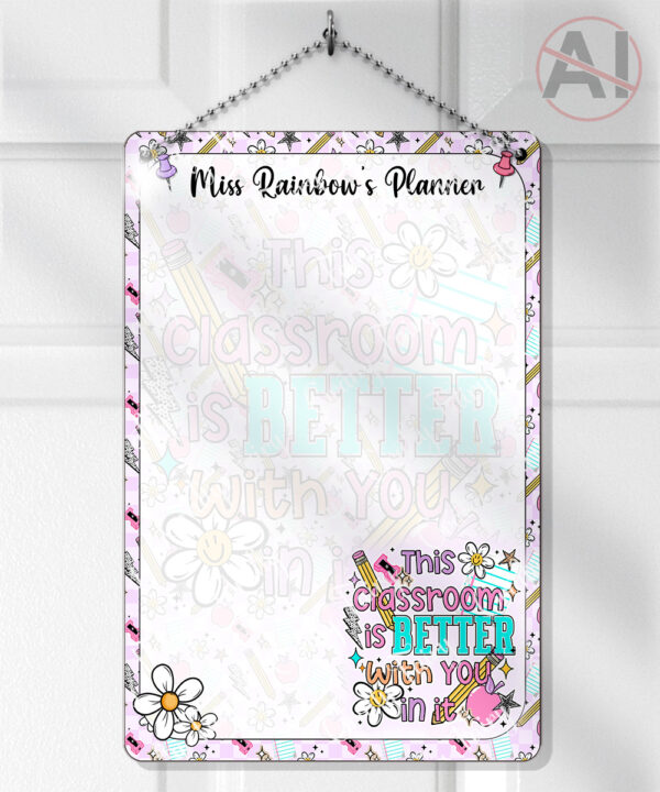 4086 personalised bright thank you teacher a4 metal planner